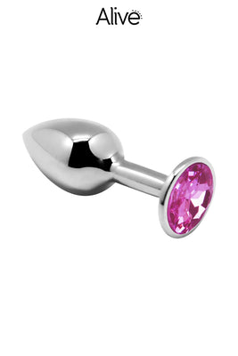 Plug métal bijou rose L