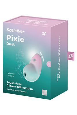 Stimulateur Pixie Dust air pulsé et vibrations rose et menthe